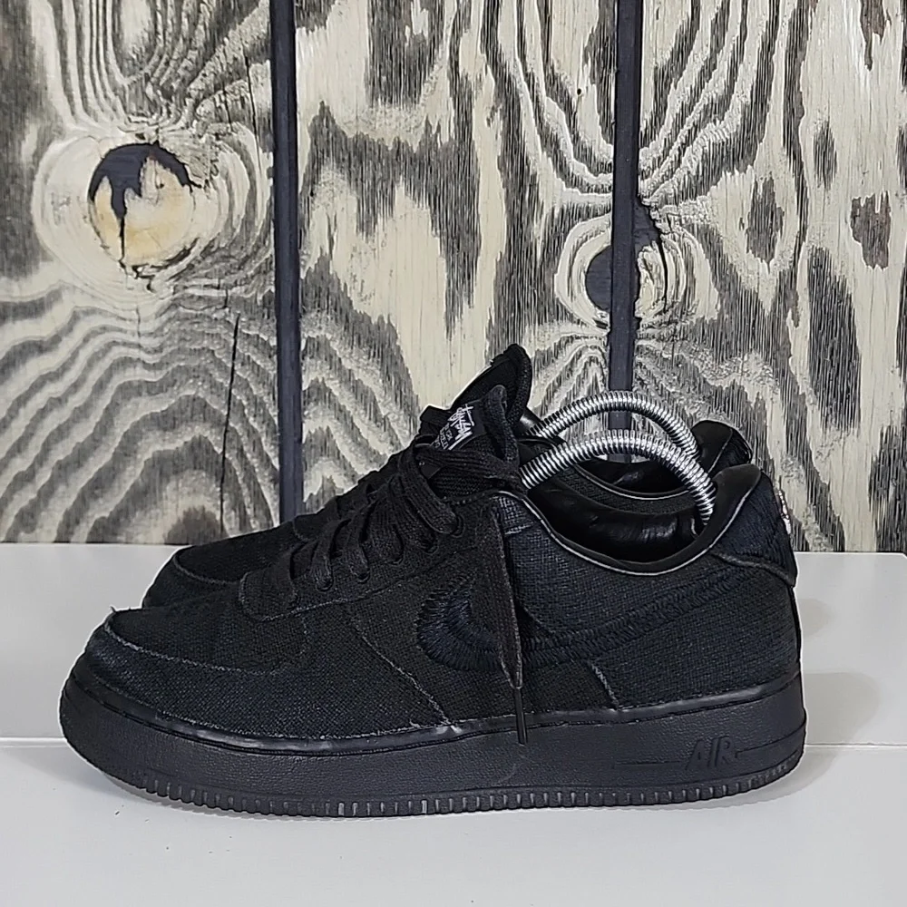 Nike | Shoes | Nike Air Force Low Stussy Triple Black Mens Size 8